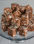 Triple Chocolit Crispies rice crispy treats displayed in group