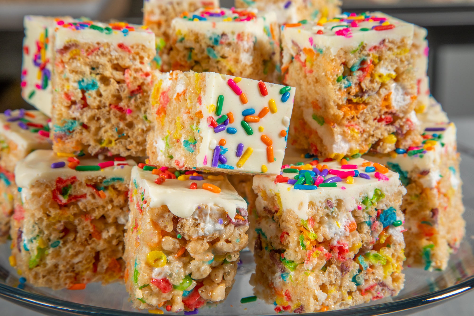 Funfetti Crispies Rice Cookies Rainbow Sprinkles